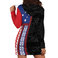 Samoa Flag Hoodie Dress Ula Fala With Samoan Siapo - Polynesian Pride