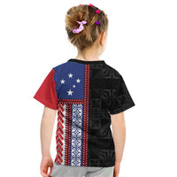 Samoa Flag Kid T Shirt Ula Fala With Samoan Siapo LT05 - Polynesian Pride