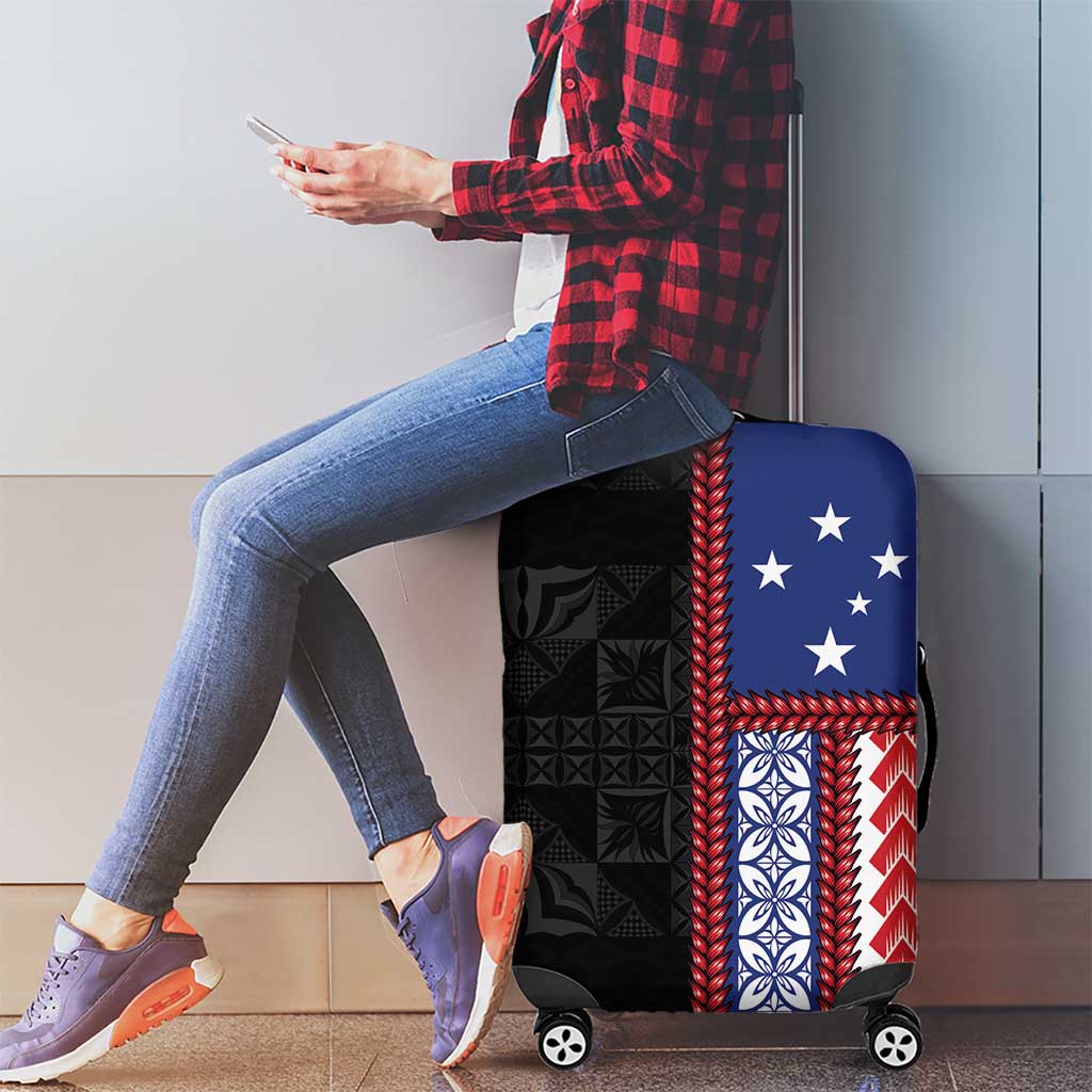 Samoa Flag Luggage Cover Ula Fala With Samoan Siapo LT05 - Polynesian Pride
