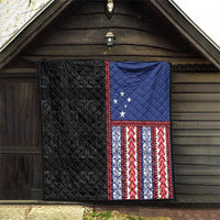 Samoa Flag Quilt Ula Fala With Samoan Siapo - Polynesian Pride