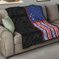 Samoa Flag Quilt Ula Fala With Samoan Siapo - Polynesian Pride