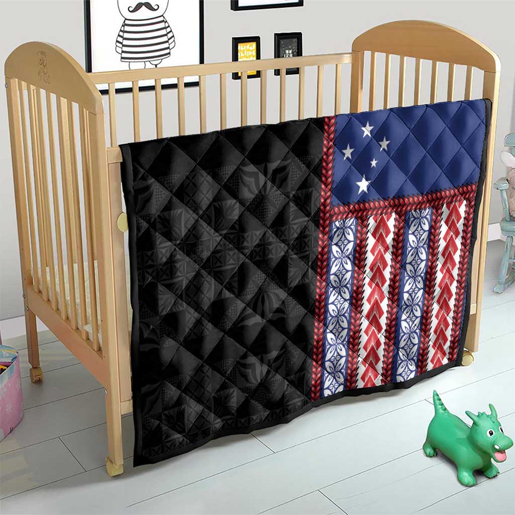 Samoa Flag Quilt Ula Fala With Samoan Siapo - Polynesian Pride