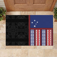 Samoa Flag Rubber Doormat Ula Fala With Samoan Siapo - Polynesian Pride