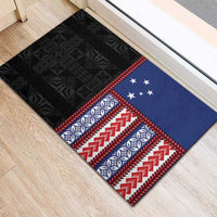 Samoa Flag Rubber Doormat Ula Fala With Samoan Siapo - Polynesian Pride