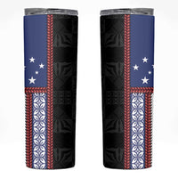 Samoa Flag Skinny Tumbler Ula Fala With Samoan Siapo - Polynesian Pride