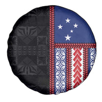 Samoa Flag Spare Tire Cover Ula Fala With Samoan Siapo - Polynesian Pride