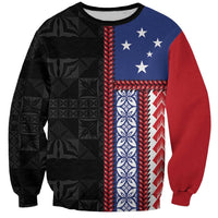 Samoa Flag Sweatshirt Ula Fala With Samoan Siapo - Polynesian Pride