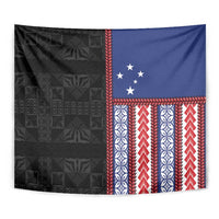 Samoa Flag Tapestry Ula Fala With Samoan Siapo - Polynesian Pride