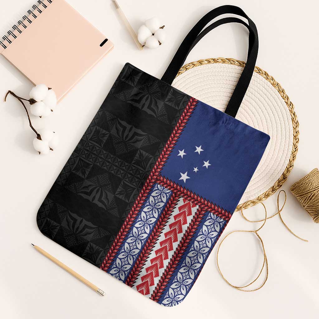 Samoa Flag Tote Bag Ula Fala With Samoan Siapo - Polynesian Pride