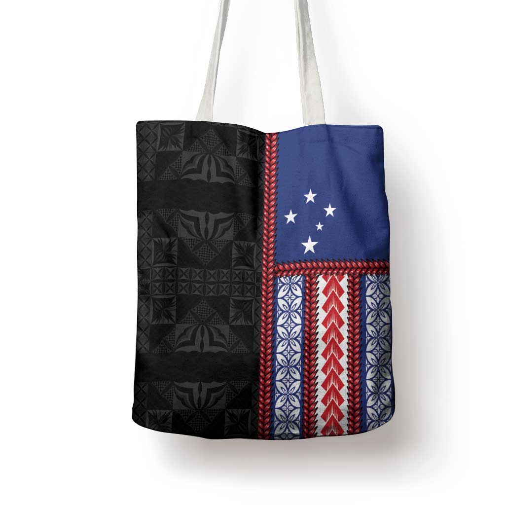 Samoa Flag Tote Bag Ula Fala With Samoan Siapo - Polynesian Pride