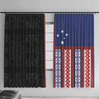 Samoa Flag Window Curtain Ula Fala With Samoan Siapo - Polynesian Pride