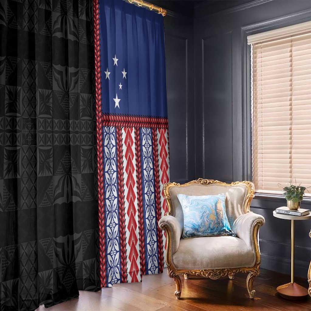 Samoa Flag Window Curtain Ula Fala With Samoan Siapo - Polynesian Pride