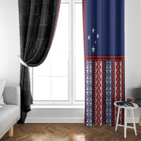 Samoa Flag Window Curtain Ula Fala With Samoan Siapo - Polynesian Pride
