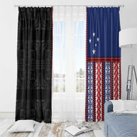 Samoa Flag Window Curtain Ula Fala With Samoan Siapo - Polynesian Pride