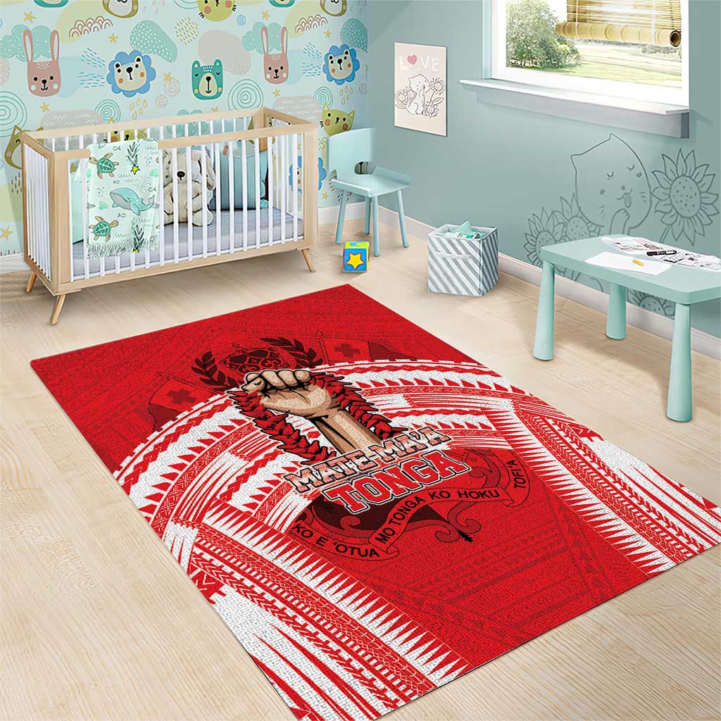 Tonga Rugby Mate Ma'a Area Rug Tongan Pride Unique Style - Polynesian Pride