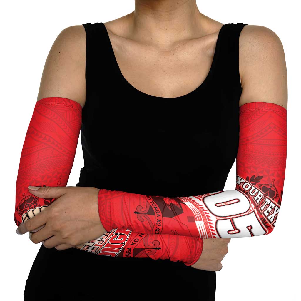 Custom Tonga Rugby Mate Ma'a Arm Sleeves Tongan Pride Unique Style - Polynesian Pride
