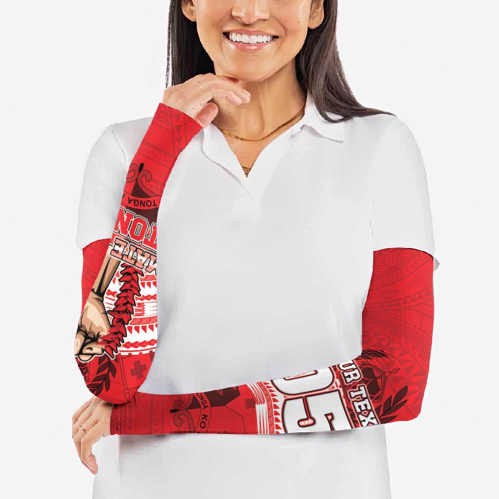 Custom Tonga Rugby Mate Ma'a Arm Sleeves Tongan Pride Unique Style - Polynesian Pride