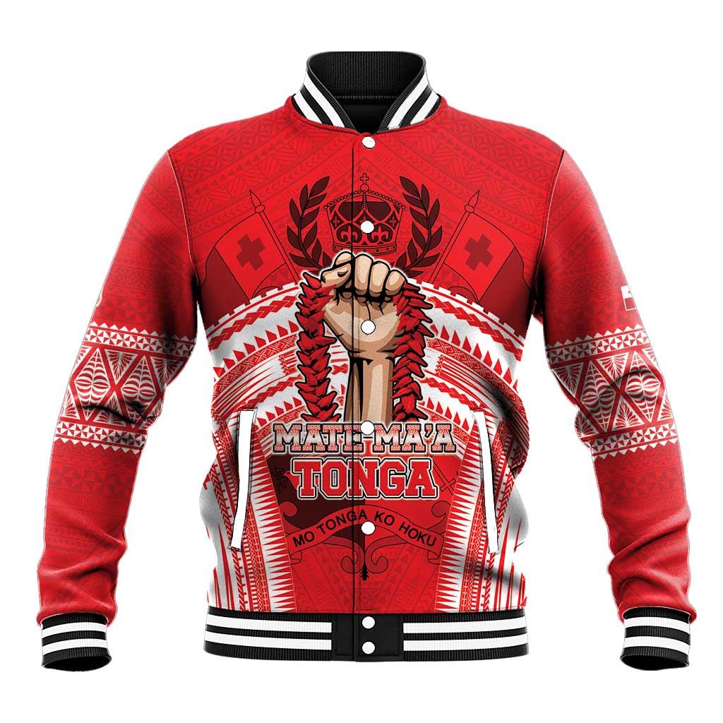 Custom Tonga Rugby Mate Ma'a Baseball Jacket Tongan Pride Unique Style - Polynesian Pride