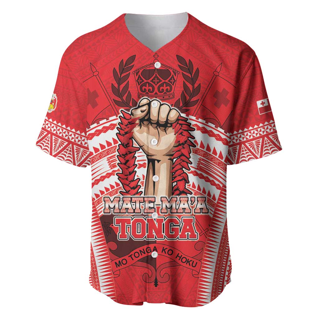 Custom Tonga Rugby Mate Ma'a Baseball Jersey Tongan Pride Unique Style - Polynesian Pride