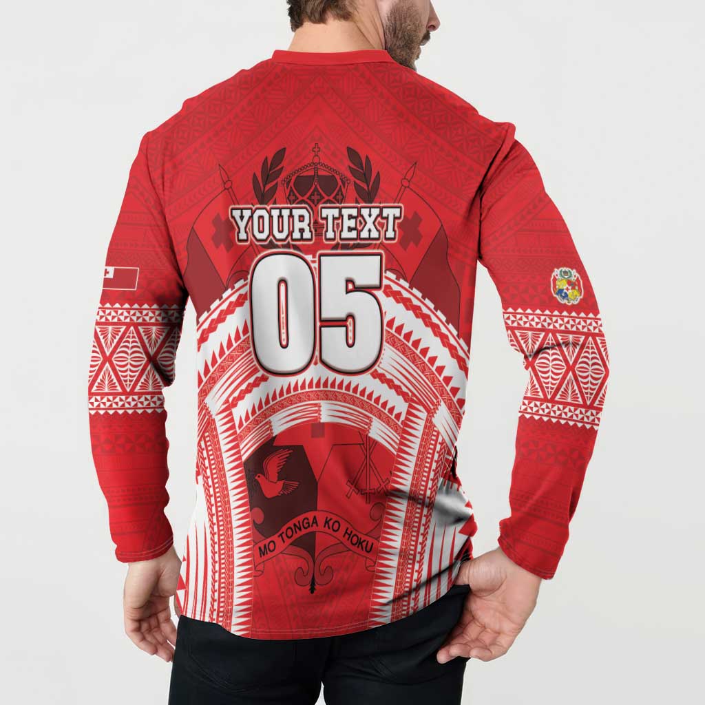 Custom Tonga Rugby Mate Ma'a Button Sweatshirt Tongan Pride Unique Style - Polynesian Pride