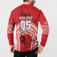 Custom Tonga Rugby Mate Ma'a Button Sweatshirt Tongan Pride Unique Style - Polynesian Pride