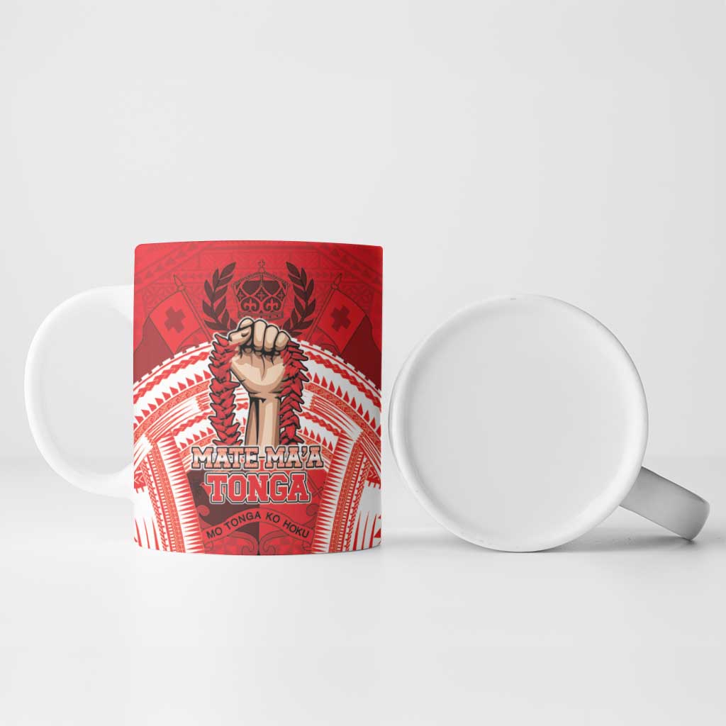 Custom Tonga Rugby Mate Ma'a Ceramic Mug Tongan Pride Unique Style - Polynesian Pride