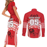 Custom Tonga Rugby Mate Ma'a Couples Matching Short Sleeve Bodycon Dress and Long Sleeve Button Shirt Tongan Pride Unique Style - Polynesian Pride