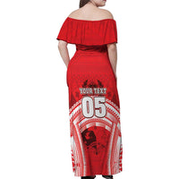 Custom Tonga Rugby Mate Ma'a Family Matching Off Shoulder Maxi Dress and Hawaiian Shirt Tongan Pride Unique Style - Polynesian Pride