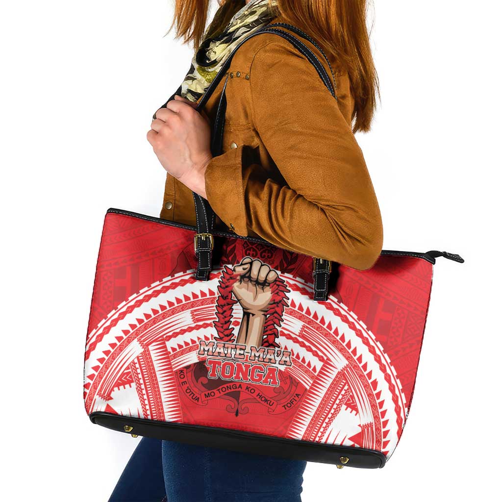 Tonga Rugby Mate Ma'a Leather Tote Bag Tongan Pride Unique Style - Polynesian Pride
