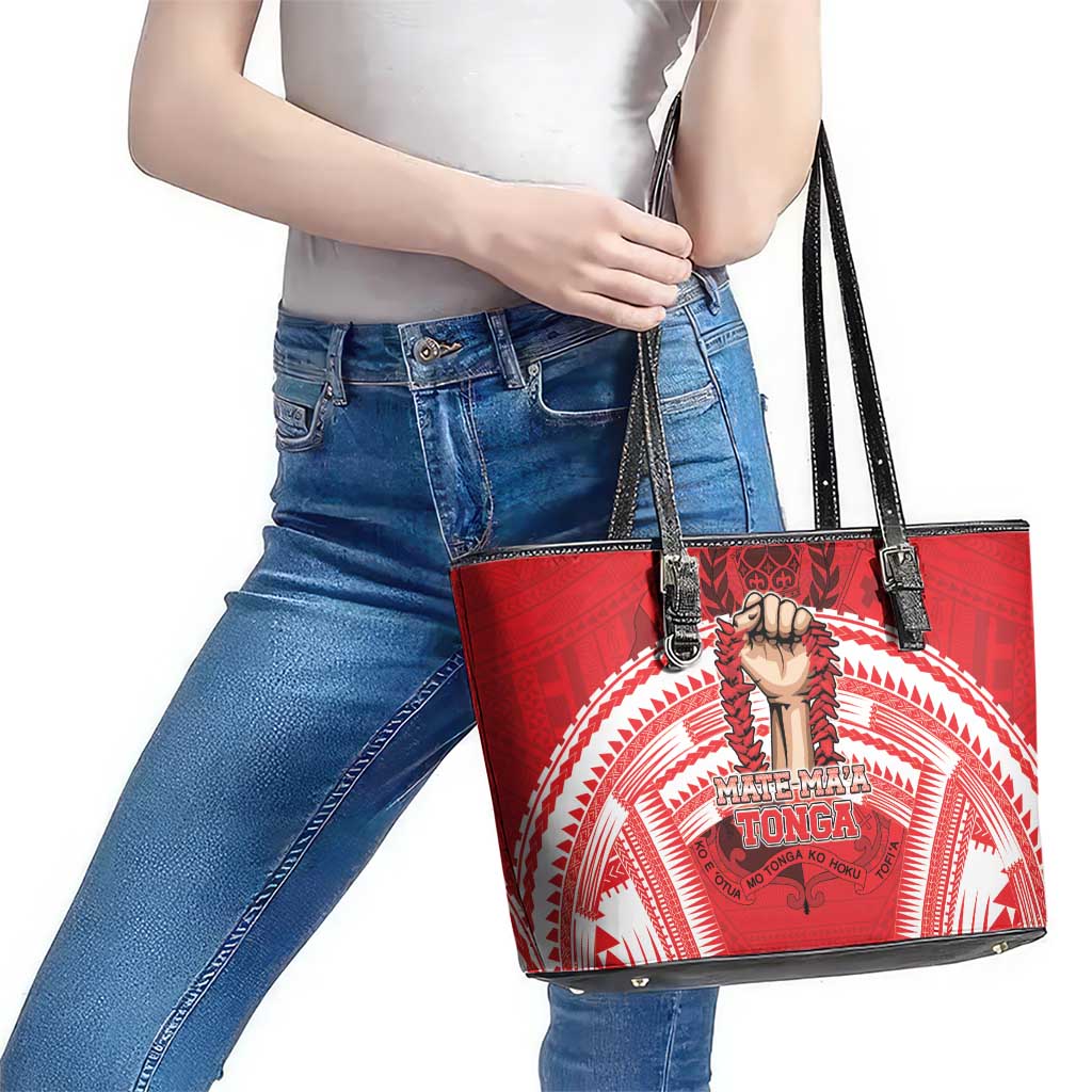 Tonga Rugby Mate Ma'a Leather Tote Bag Tongan Pride Unique Style - Polynesian Pride