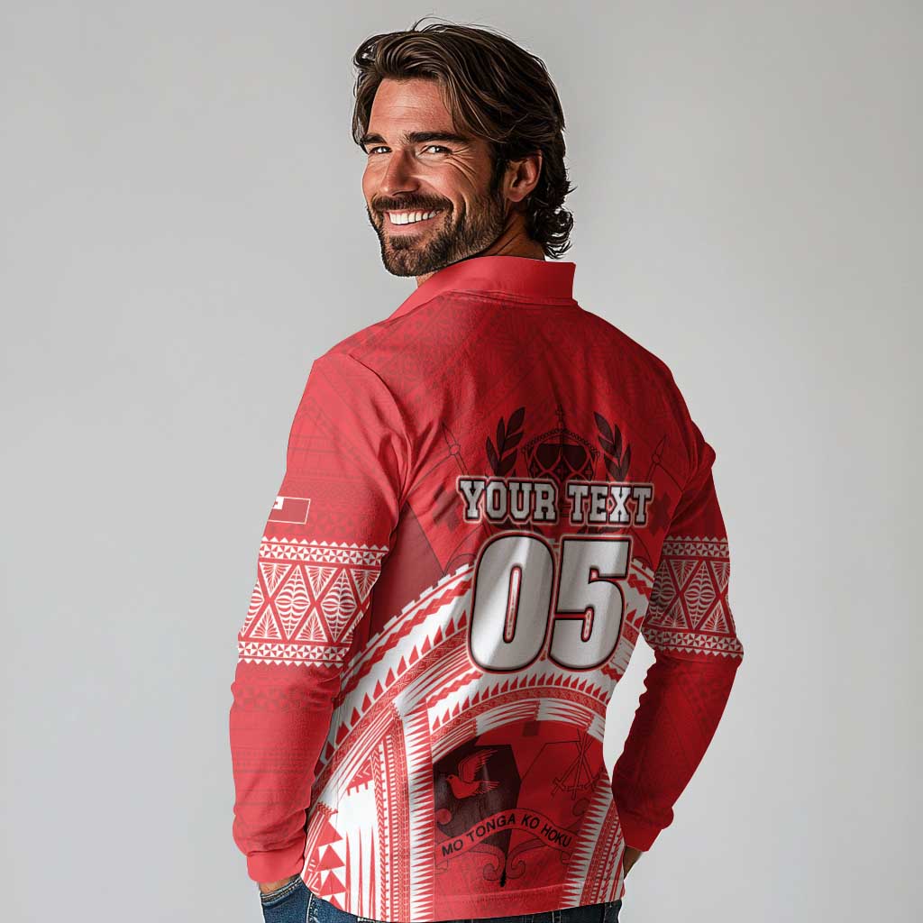 Custom Tonga Rugby Mate Ma'a Long Sleeve Polo Shirt Tongan Pride Unique Style - Polynesian Pride