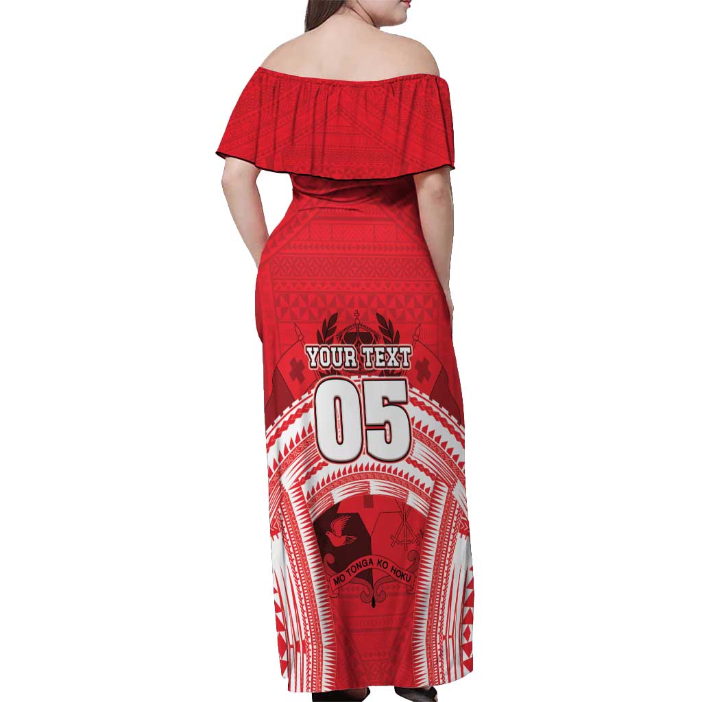 Custom Tonga Rugby Mate Ma'a Off Shoulder Maxi Dress Tongan Pride Unique Style - Polynesian Pride