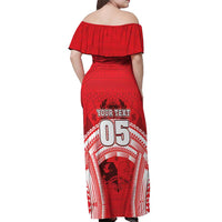 Custom Tonga Rugby Mate Ma'a Off Shoulder Maxi Dress Tongan Pride Unique Style - Polynesian Pride