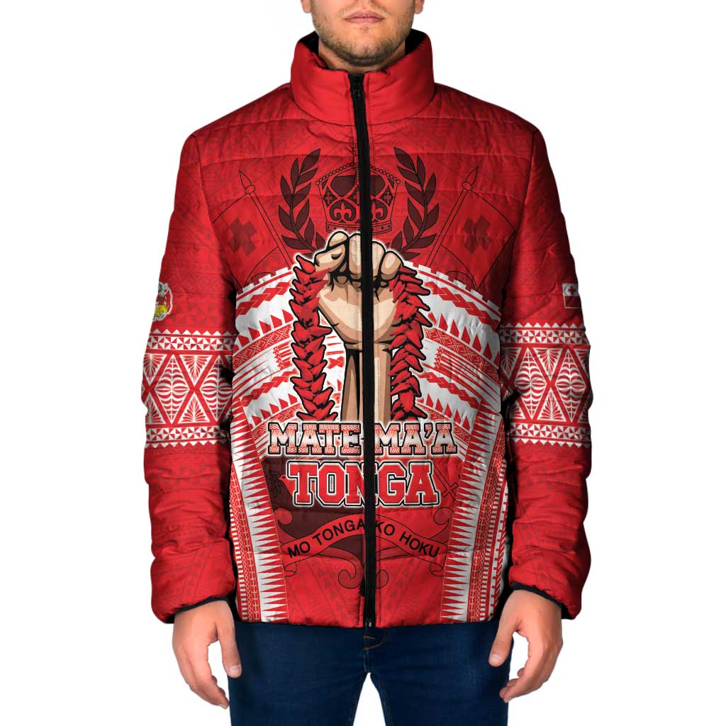 Custom Tonga Rugby Mate Ma'a Padded Jacket Tongan Pride Unique Style - Polynesian Pride