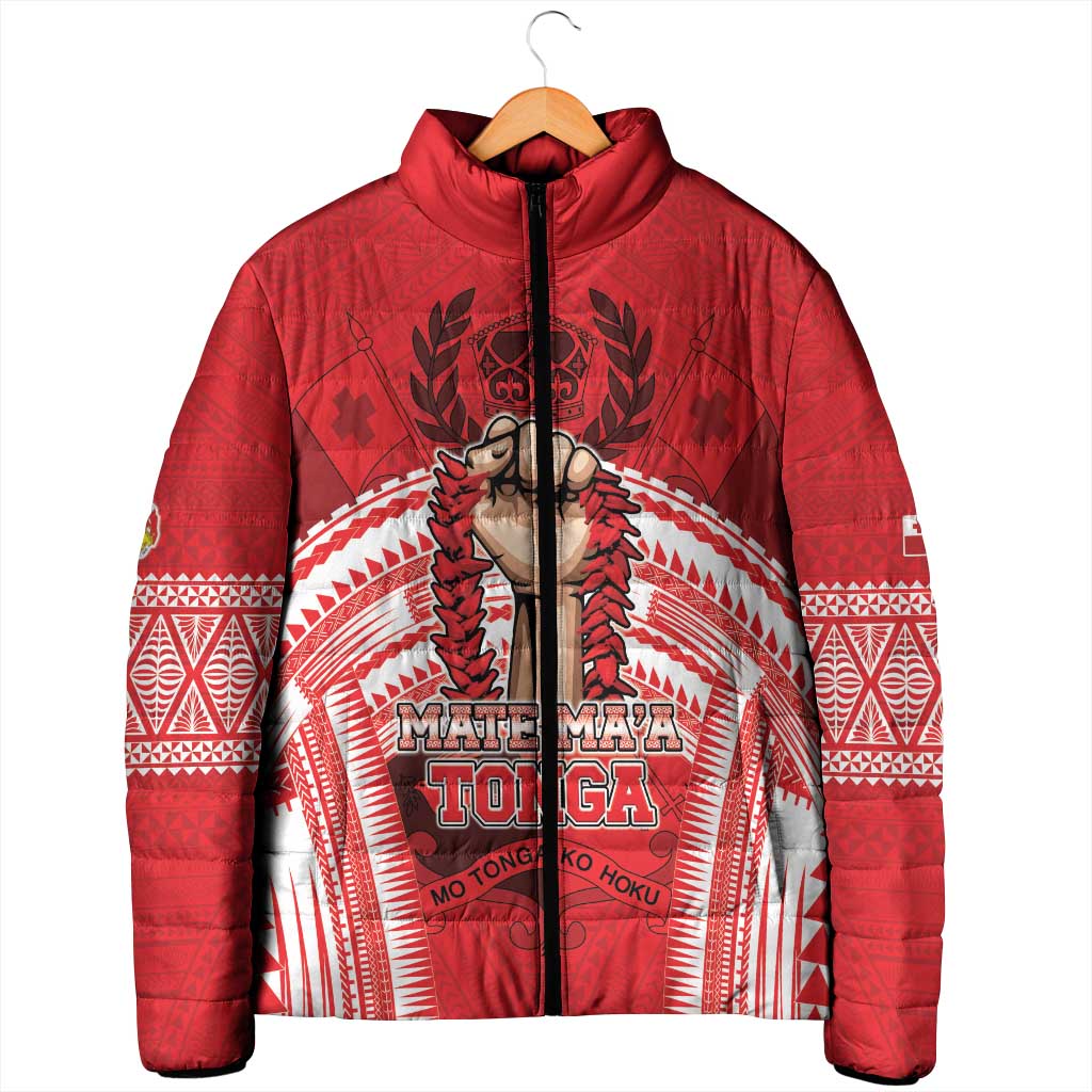 Custom Tonga Rugby Mate Ma'a Padded Jacket Tongan Pride Unique Style - Polynesian Pride