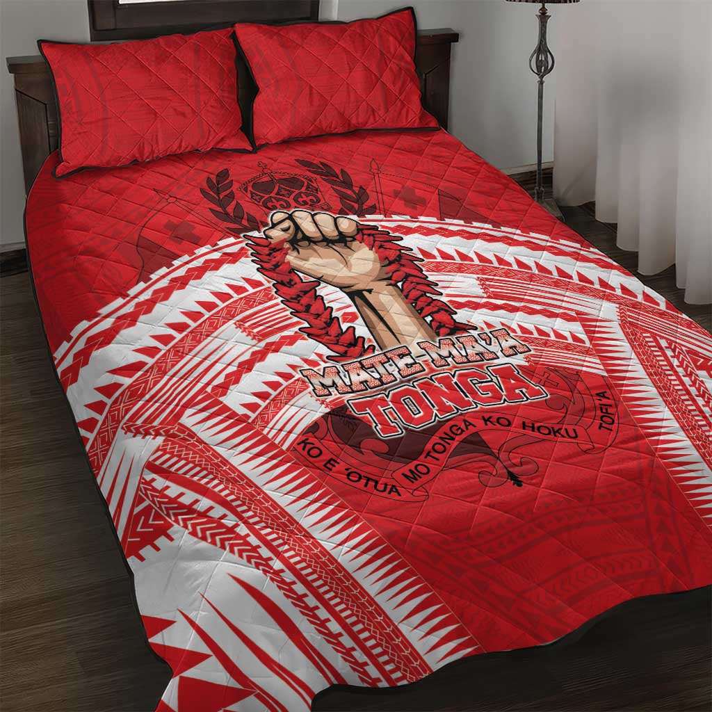 Tonga Rugby Mate Ma'a Quilt Bed Set Tongan Pride Unique Style - Polynesian Pride
