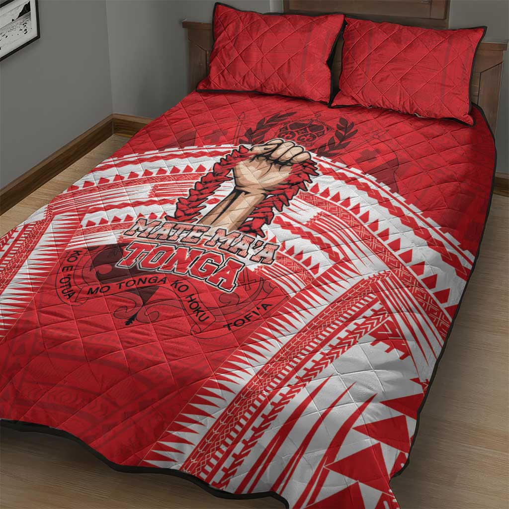 Tonga Rugby Mate Ma'a Quilt Bed Set Tongan Pride Unique Style - Polynesian Pride