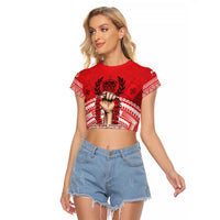 Custom Tonga Rugby Mate Ma'a Raglan Cropped T Shirt Tongan Pride Unique Style - Polynesian Pride