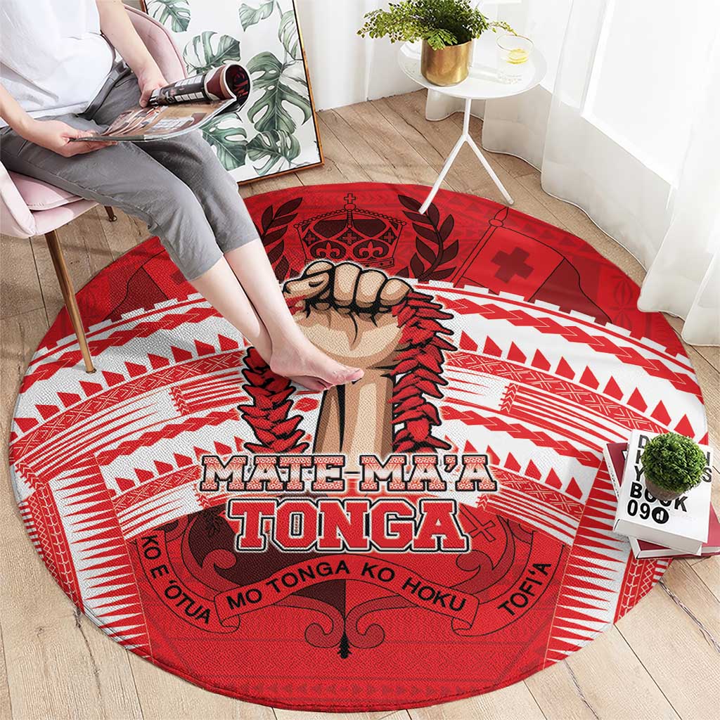 Tonga Rugby Mate Ma'a Round Carpet Tongan Pride Unique Style - Polynesian Pride
