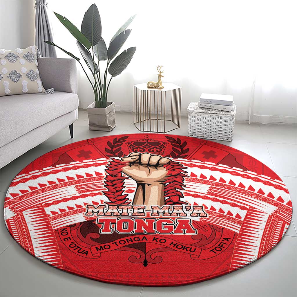 Tonga Rugby Mate Ma'a Round Carpet Tongan Pride Unique Style - Polynesian Pride
