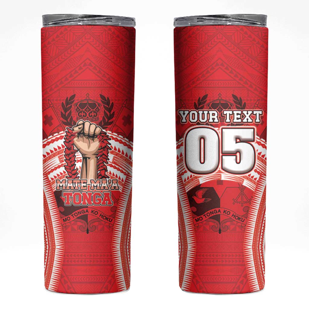 Custom Tonga Rugby Mate Ma'a Skinny Tumbler Tongan Pride Unique Style - Polynesian Pride