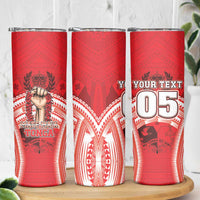 Custom Tonga Rugby Mate Ma'a Skinny Tumbler Tongan Pride Unique Style - Polynesian Pride