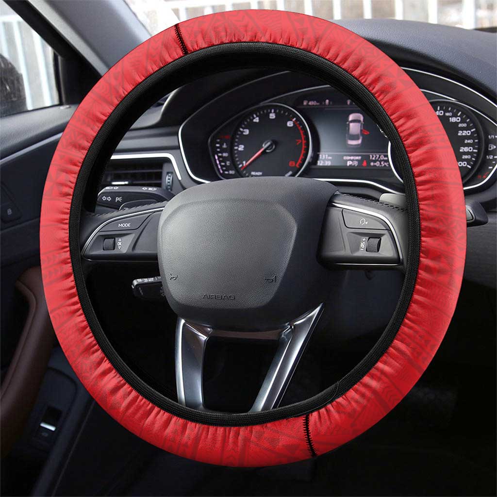 Tonga Rugby Mate Ma'a Steering Wheel Cover Tongan Pride Unique Style - Polynesian Pride