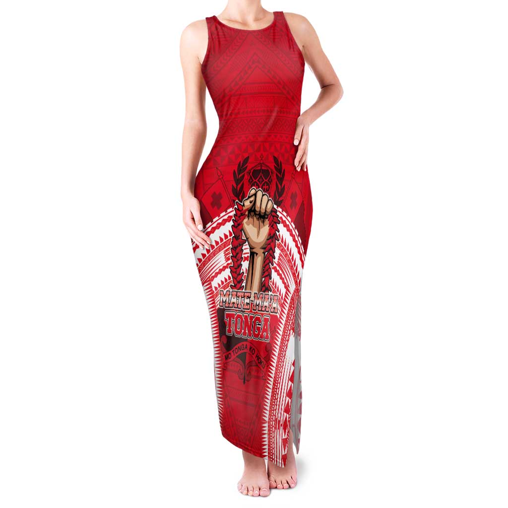 Custom Tonga Rugby Mate Ma'a Tank Maxi Dress Tongan Pride Unique Style - Polynesian Pride