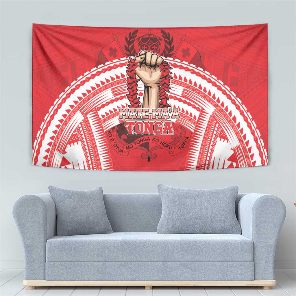 Tonga Rugby Mate Ma'a Tapestry Tongan Pride Unique Style - Polynesian Pride