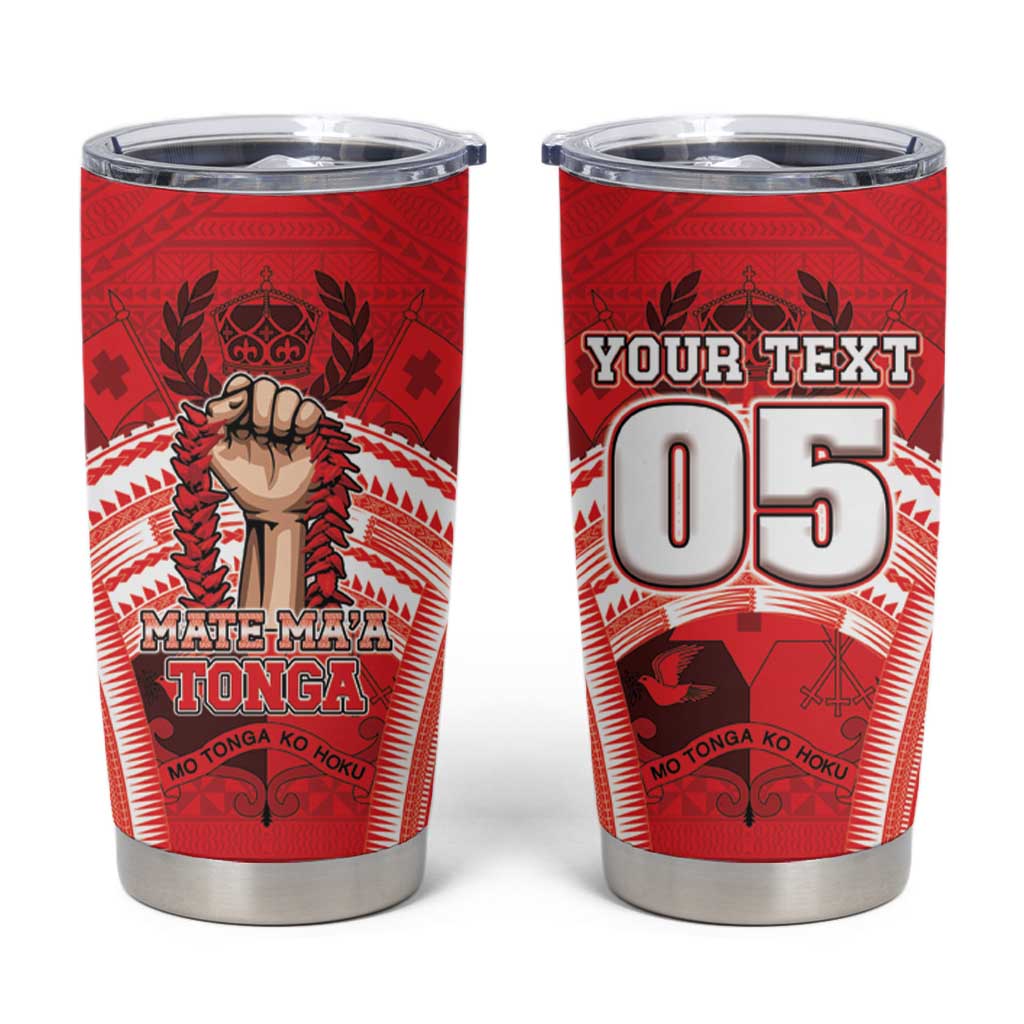Custom Tonga Rugby Mate Ma'a Tumbler Cup Tongan Pride Unique Style - Polynesian Pride