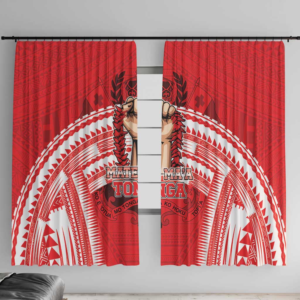 Tonga Rugby Mate Ma'a Window Curtain Tongan Pride Unique Style - Polynesian Pride