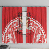 Tonga Rugby Mate Ma'a Window Curtain Tongan Pride Unique Style - Polynesian Pride