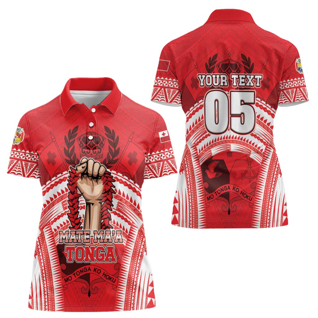 Custom Tonga Rugby Mate Ma'a Women Polo Shirt Tongan Pride Unique Style - Polynesian Pride