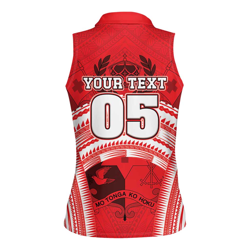 Custom Tonga Rugby Mate Ma'a Women Sleeveless Polo Shirt Tongan Pride Unique Style - Polynesian Pride